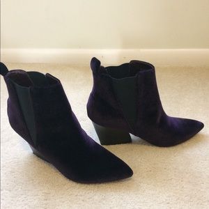Dark purple, suede boots